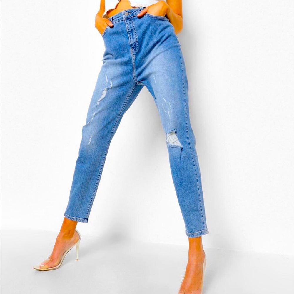 Tall Distressed Mom Jeans